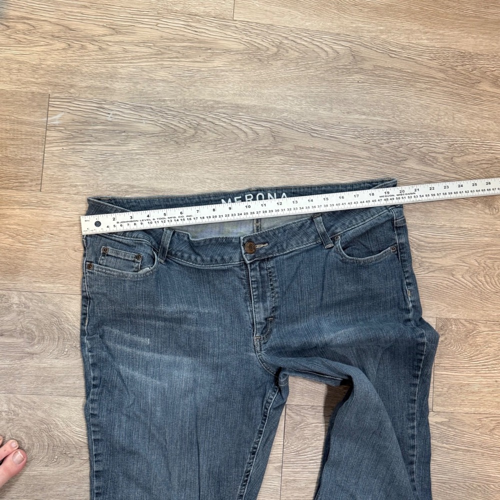VTG Merona Women's Size 18R Blue Low Rise Bootcut Denim Jeans Pants Y2K p - Picture 7 of 8